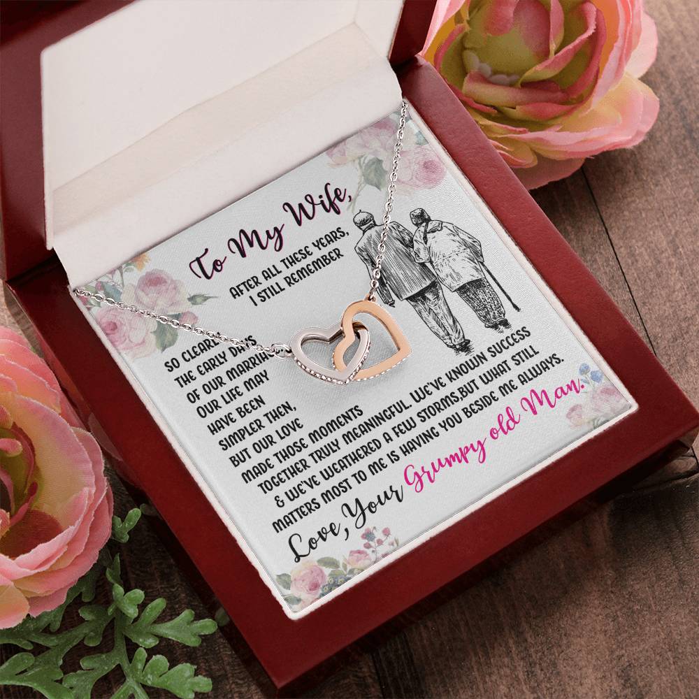 Gift For Wife - Interlocking Heart Necklace Interlocking Hearts Necklace