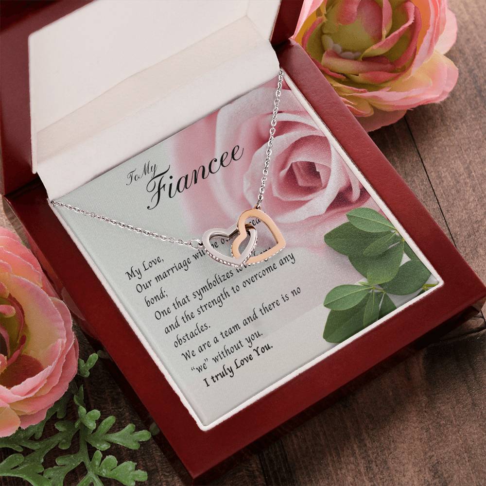 To My Fiancee Necklace Interlock Hearts Promise Gift Birthday Gift Wedding Gift Christmas Gift Interlocking Hearts Necklace