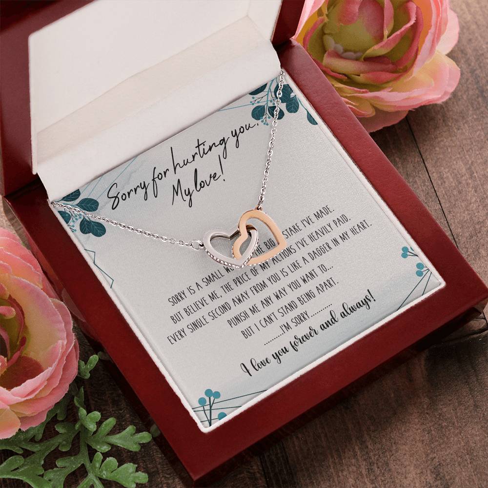 To My Love Interlocking Hearts Necklace Message Card