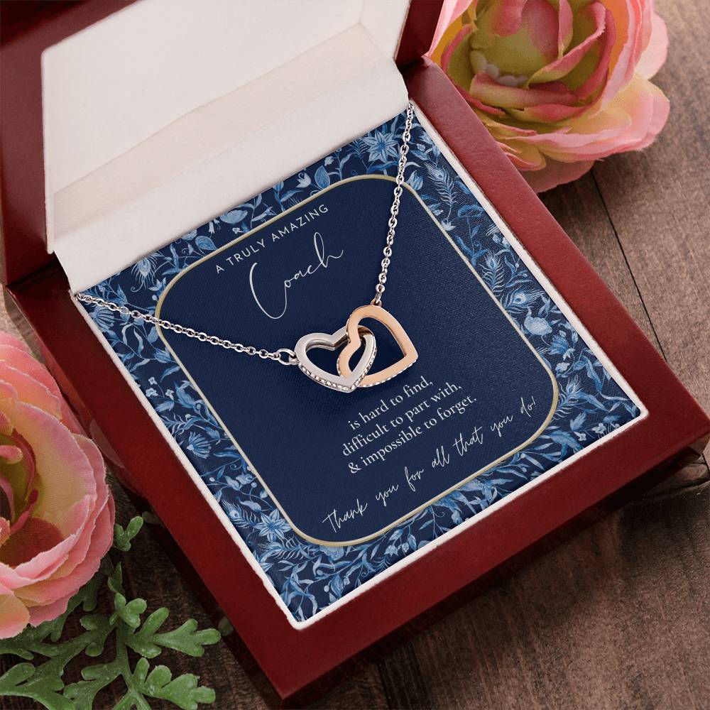 Gymnastics Coach Gift For Women Leaving Gift For Gymnastics Coach To A Truly Amazing Gymnastics Coach Thank You Gift Interlocking Hearts Necklace