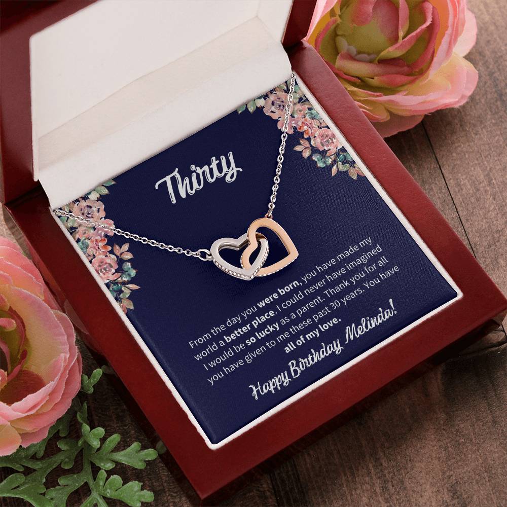 Thirty Birthday All Of My Love Interlocked Hearts Necklace Interlocking Hearts Necklace