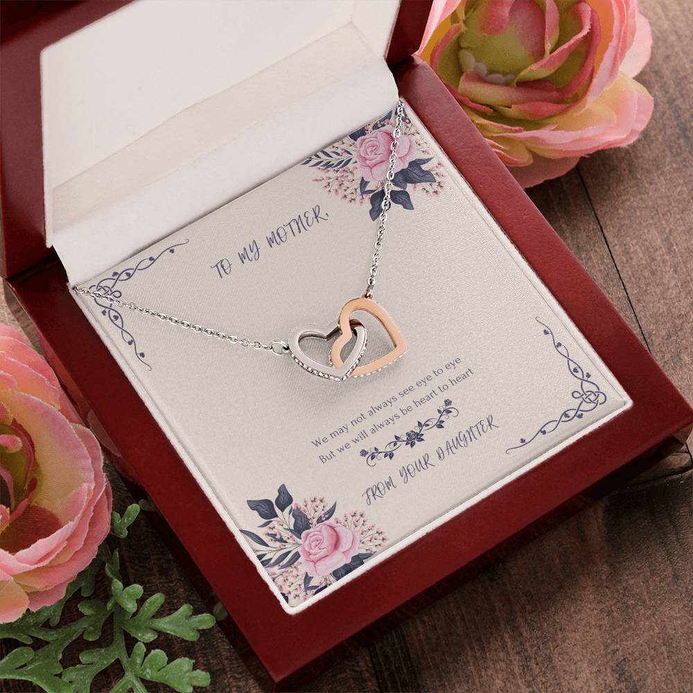 Heart To Heart Never-Ending Love Necklace From Daughter Interlocking Hearts Necklace