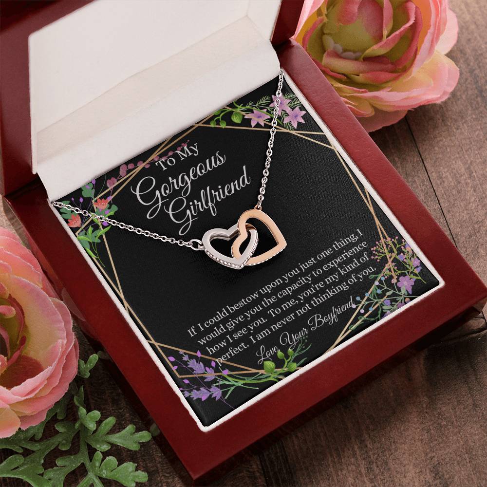 Gorgeous Girlfriend Linked Hearts Necklace Gift From Boyfriend Interlocking Hearts Necklace