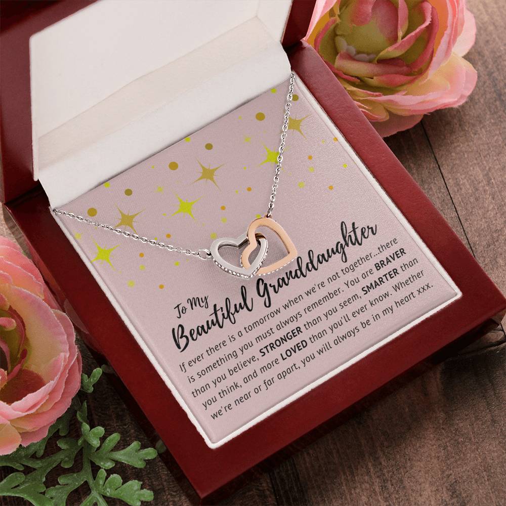 To My Beautiful Granddaughter - Interlocking Hearts Necklace [Soq4-26]