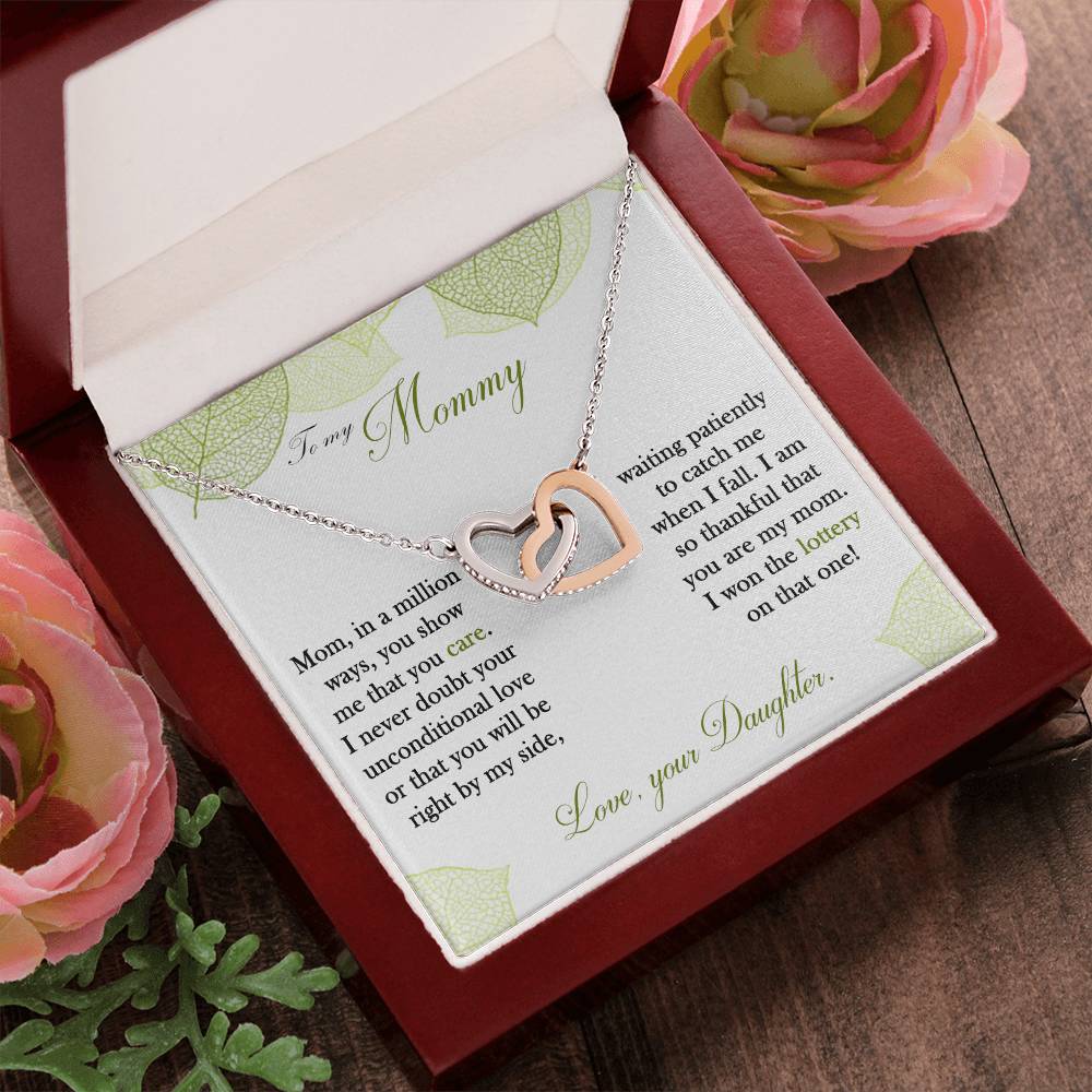To My Mom - Interlocking Hearts Necklace - Gift For Mother