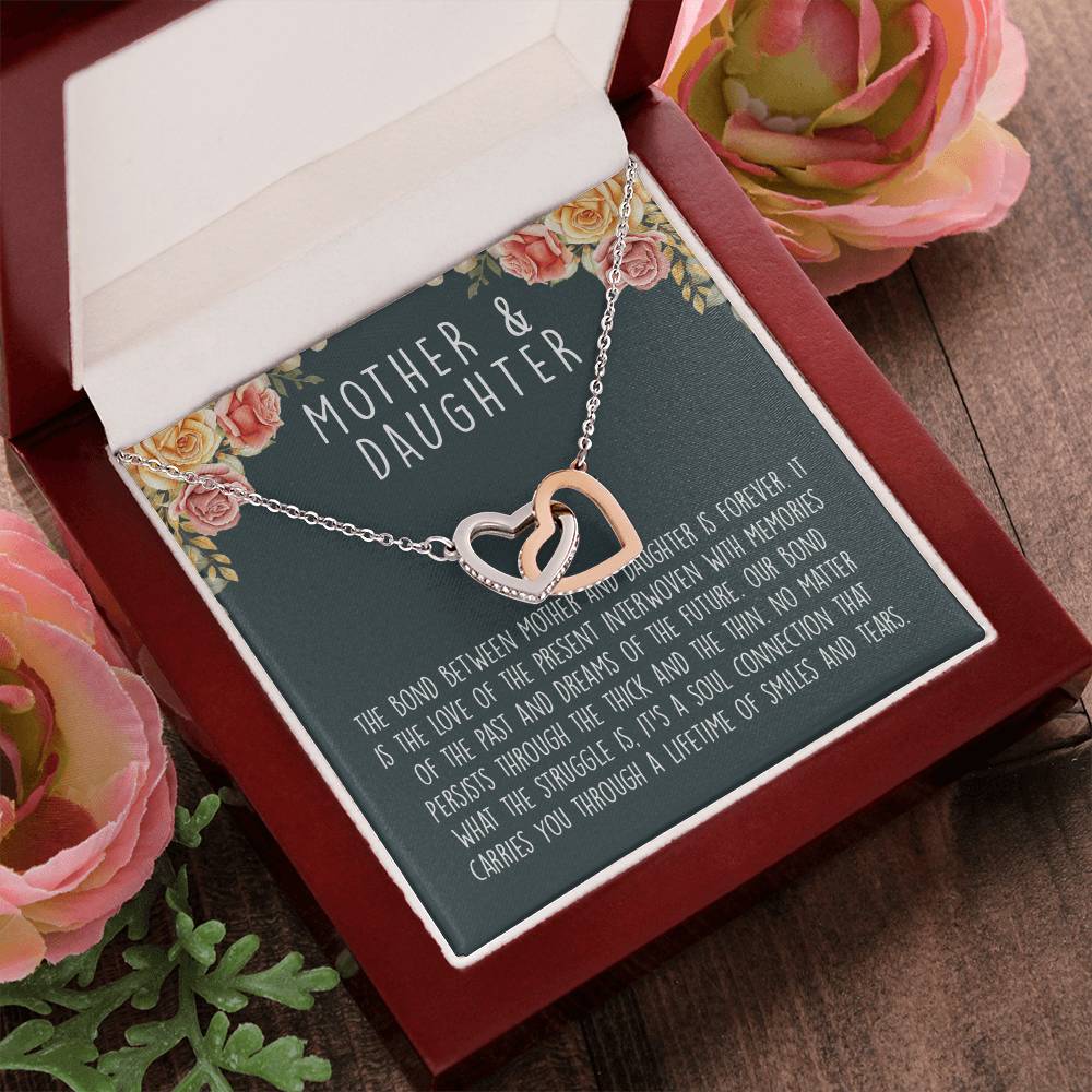 Mother Daughter Heart Necklace Interlocking Hearts Necklace