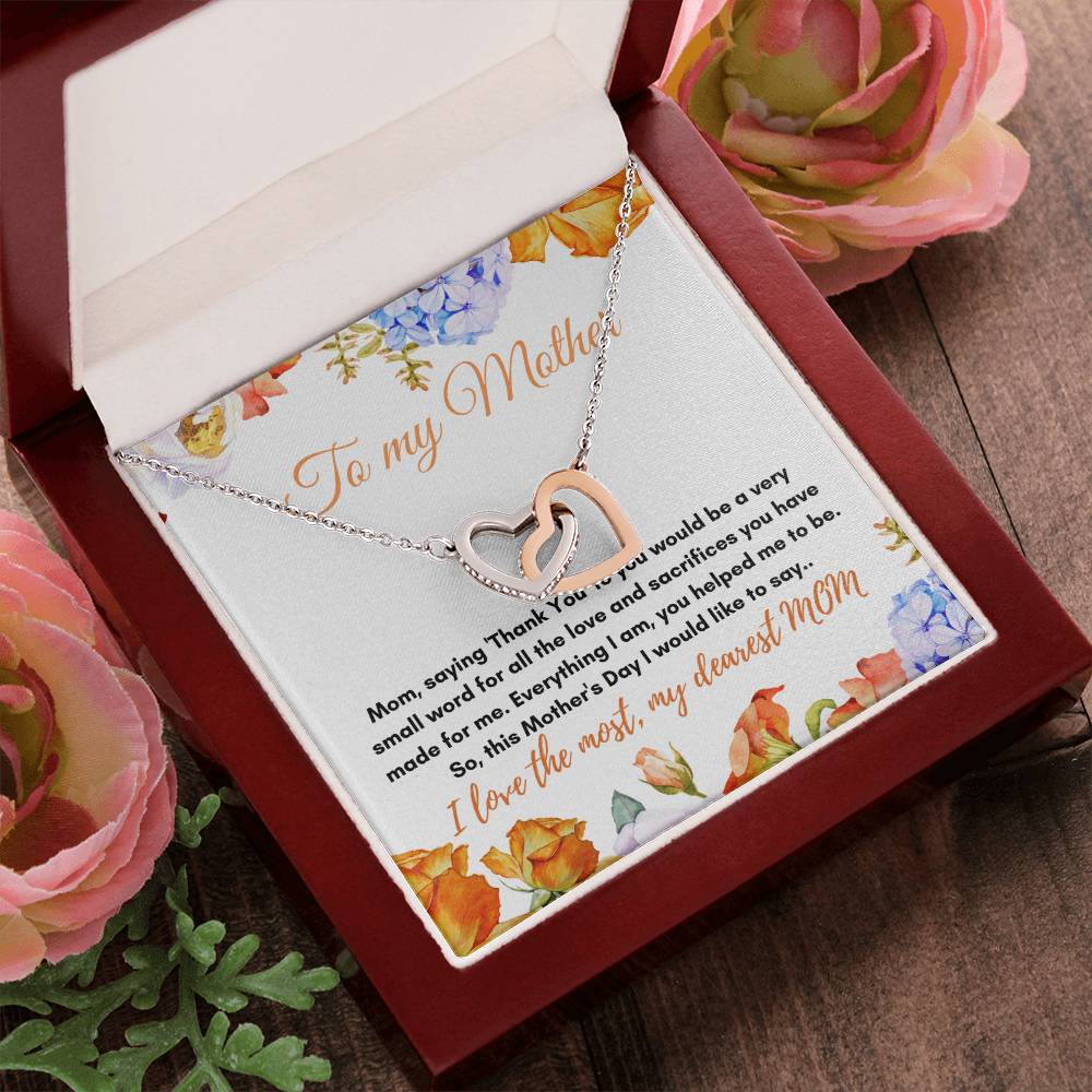 To My Mother Interlocking Hearts Necklace
