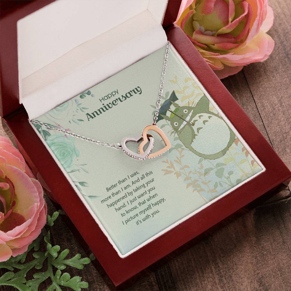 Totoro Anniversary Edition Lucky To Have You - Interlocking Hearts Necklace