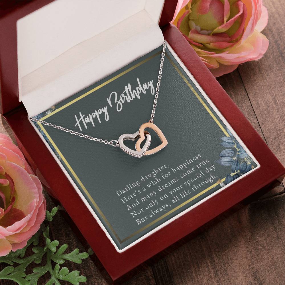 Daughter Necklace Daughter Birthday Gift Graduation Present From Mom Interlocking Hearts Necklace