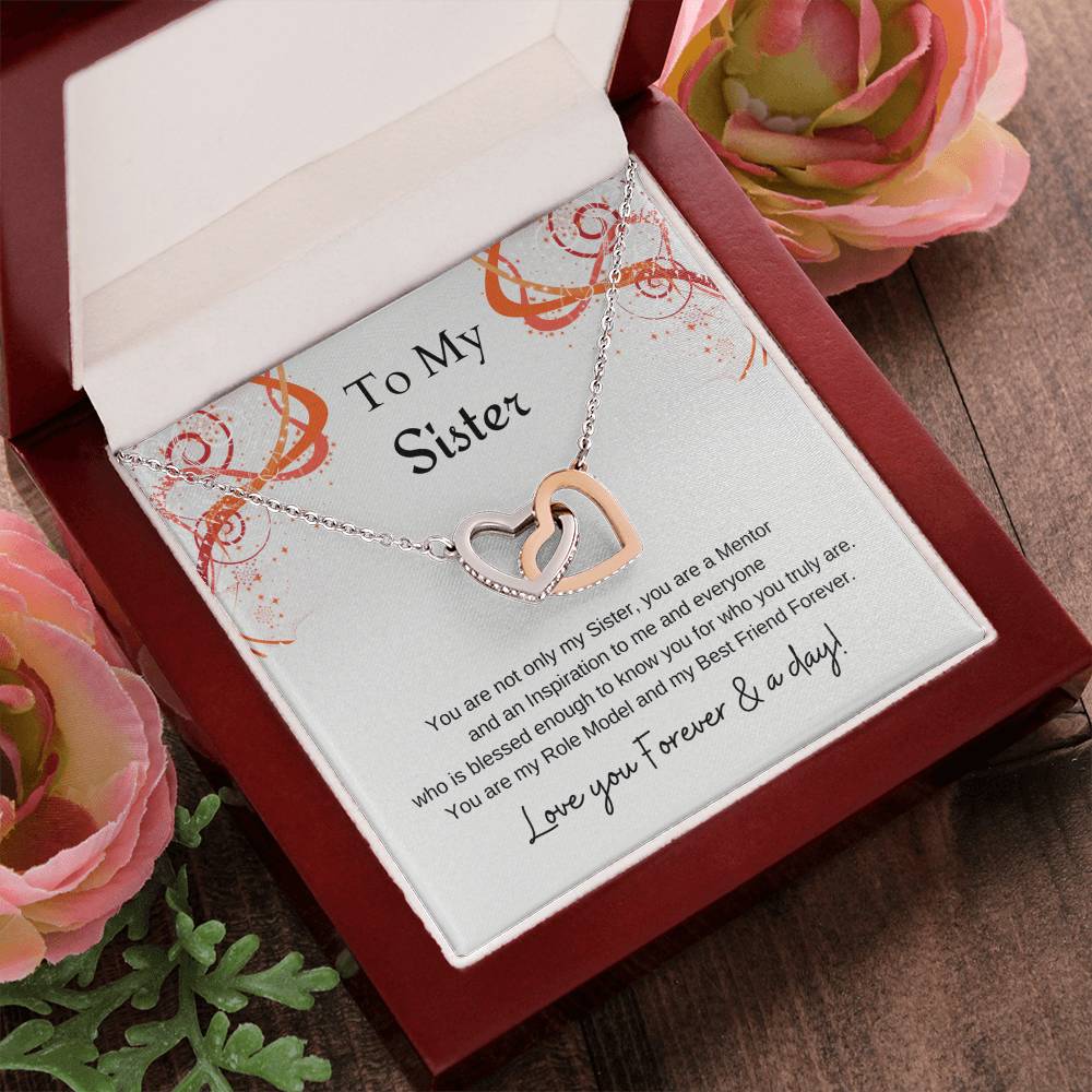 To My Sister Interlocking Hearts Necklace