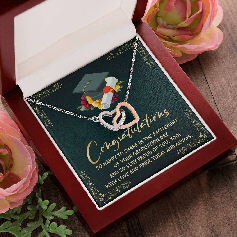 Perfect Gift For Graduation Day Interlocking Hearts Necklace