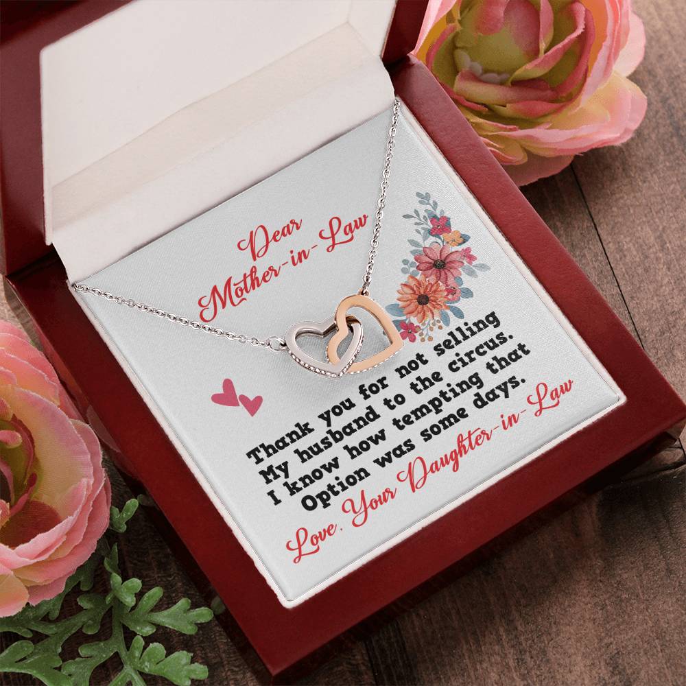 Gift For Mother In Law - Interlocking Heart Necklace Interlocking Hearts Necklace