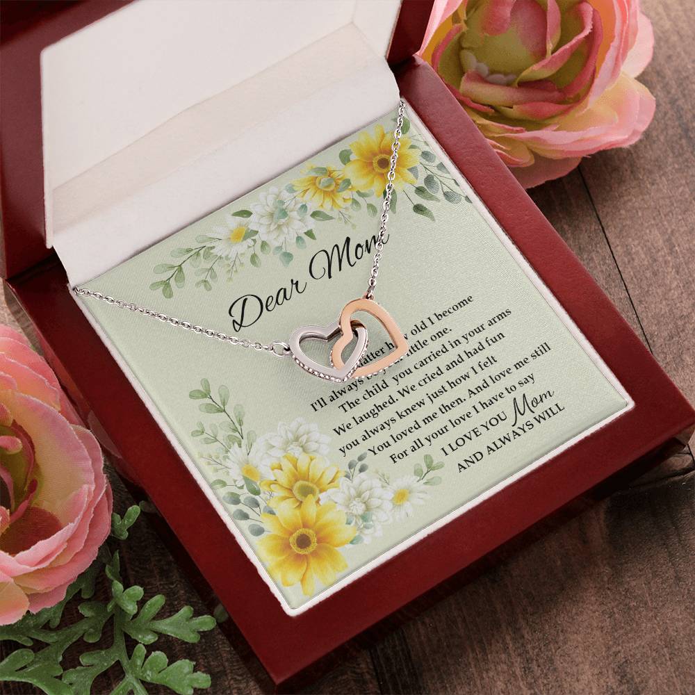 Gift For Mom - I Love You And Always Will - The Interlocking Heart Necklace Interlocking Hearts Necklace