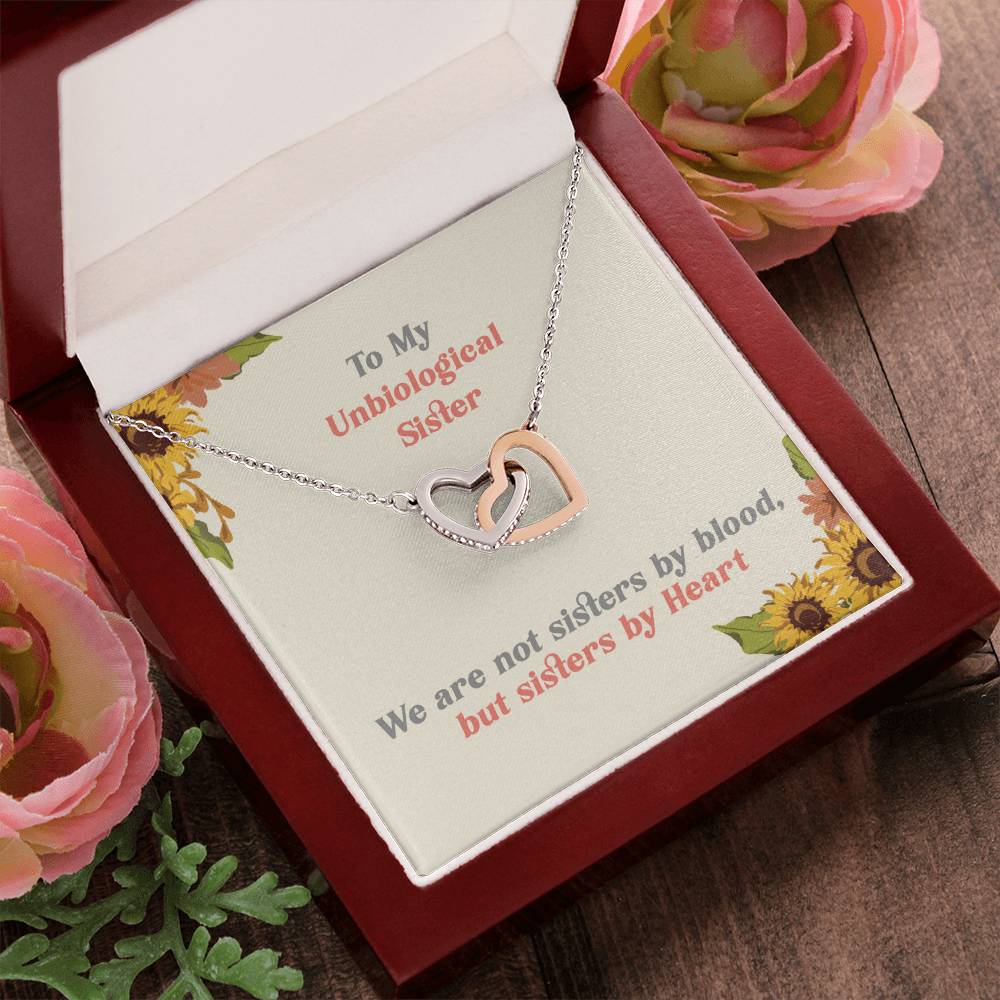 Interlocking Heart Necklace - To My Unbiological Sister Interlocking Hearts Necklace