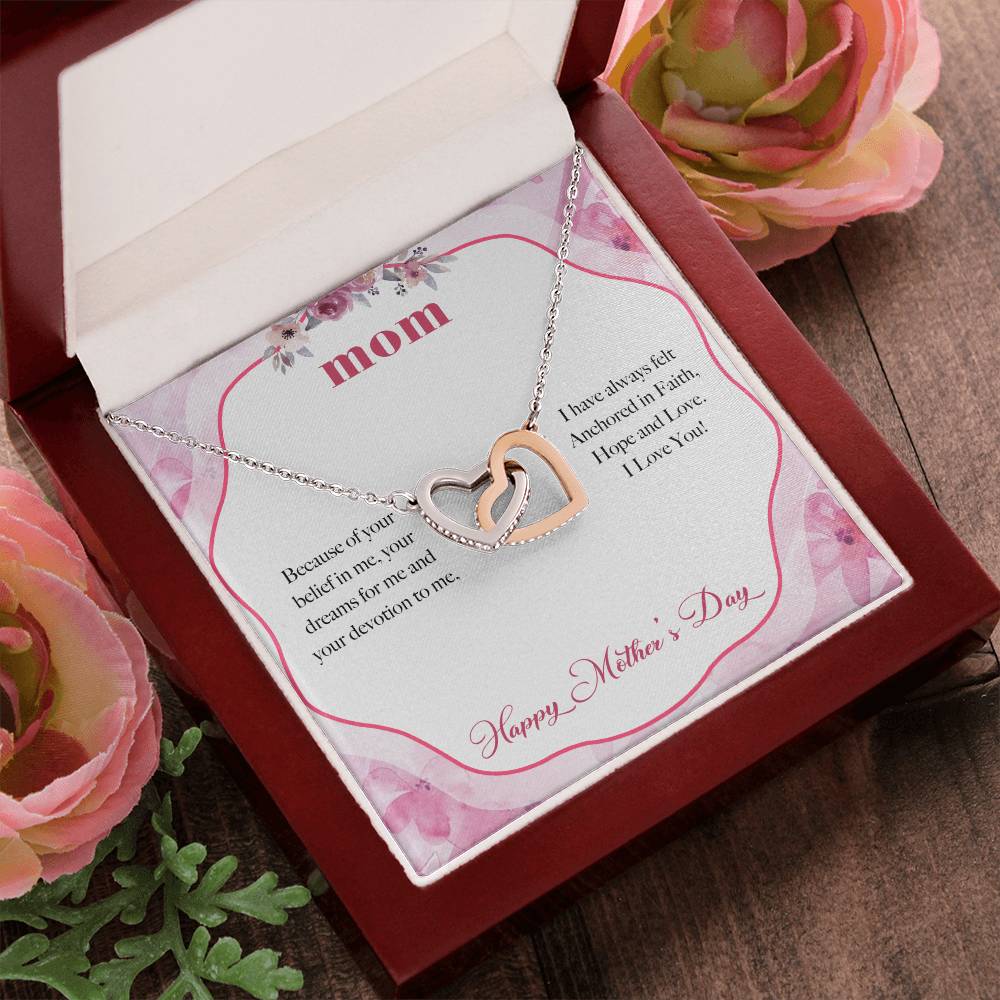 To My Mom Devotion Love You Always Interlocking Hearts Necklace