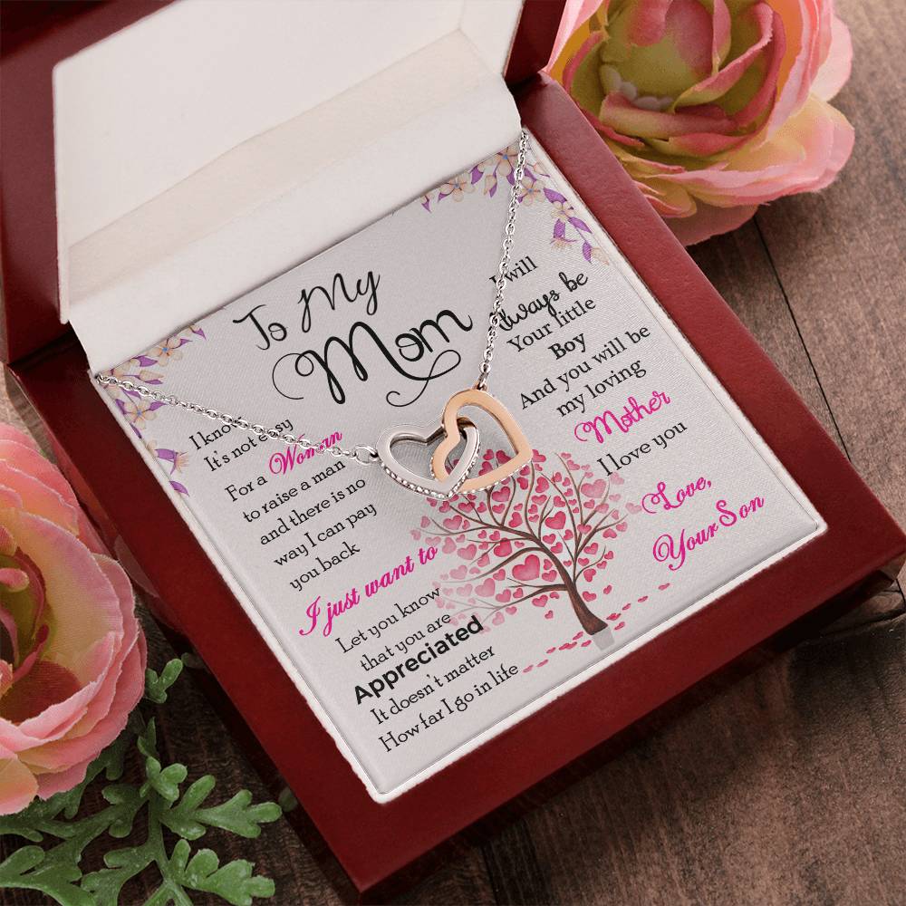 Mom Son Hearts Interlocking Hearts Necklace