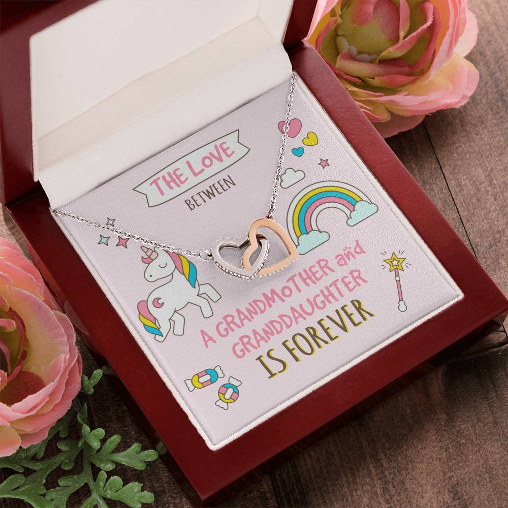 The Love Between A Grandmother And Granddaughter Is Forever Interlocking Hearts Necklace