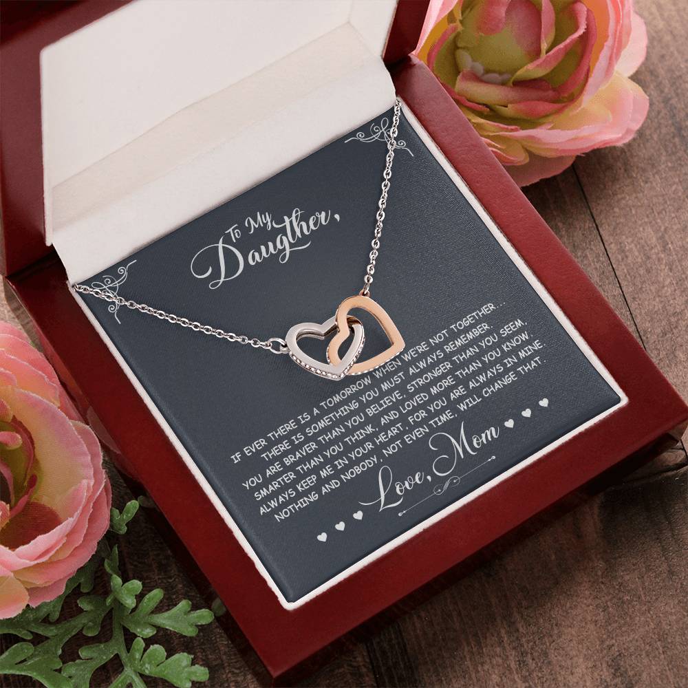 If Ever There Is A Tomorrow - Love Mom - Double Hearts Interlocking Hearts Necklace