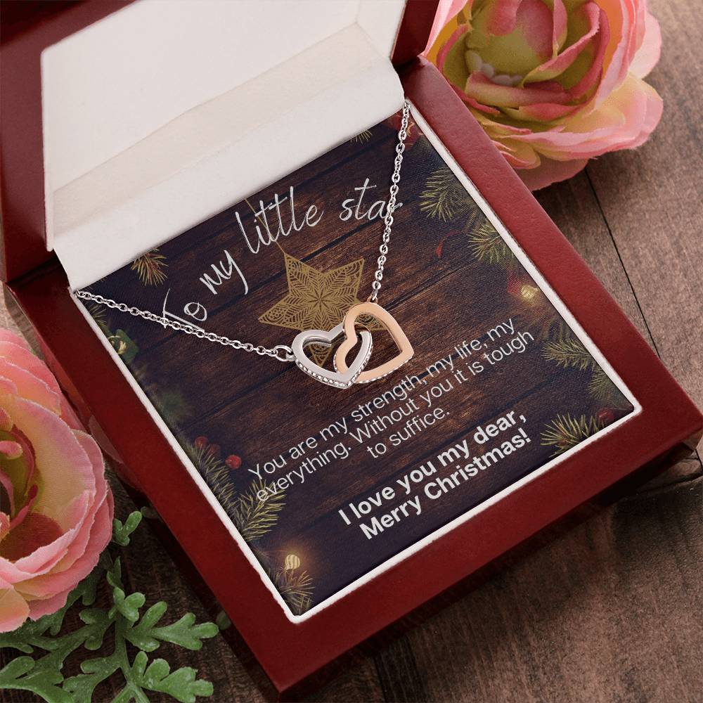 To My Little Star ⭐ - Perfect Christmas Gift 🎅🤶 Interlocking Hearts Necklace