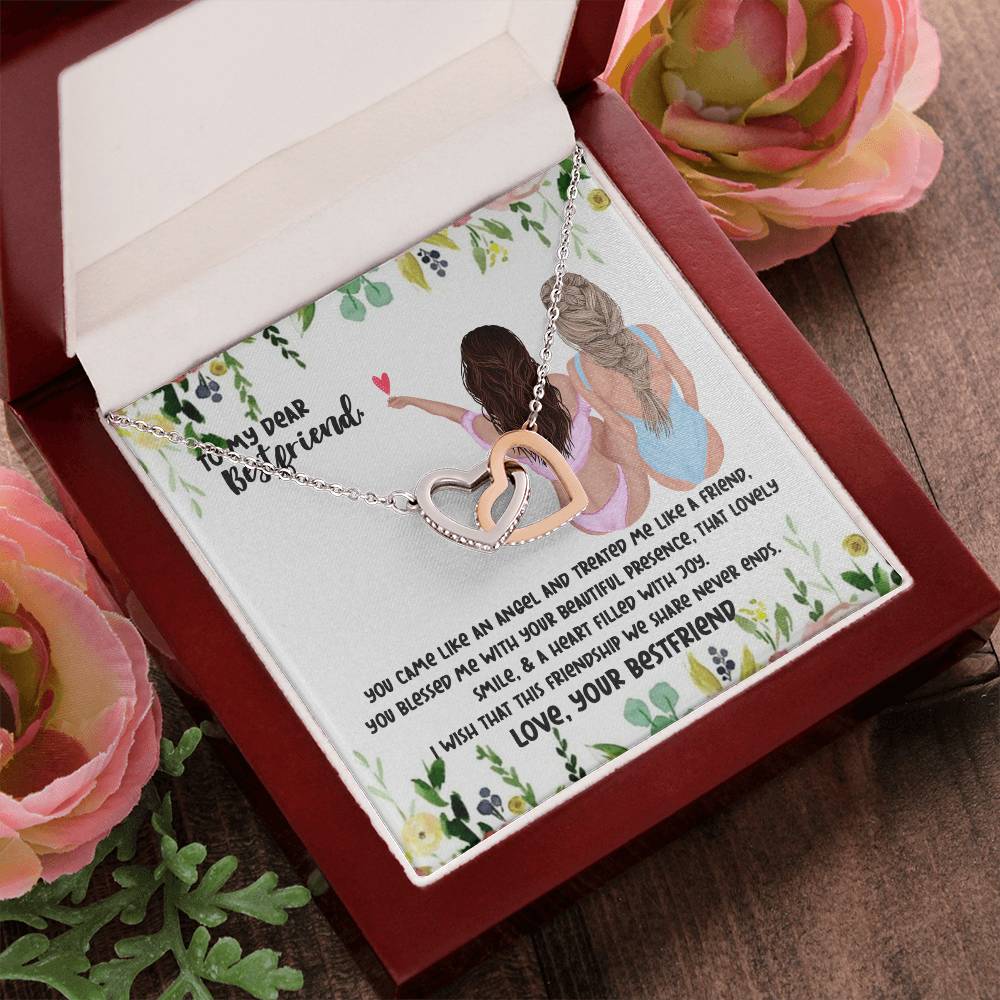 To My Bestfriend Interlocking Necklace Interlocking Hearts Necklace