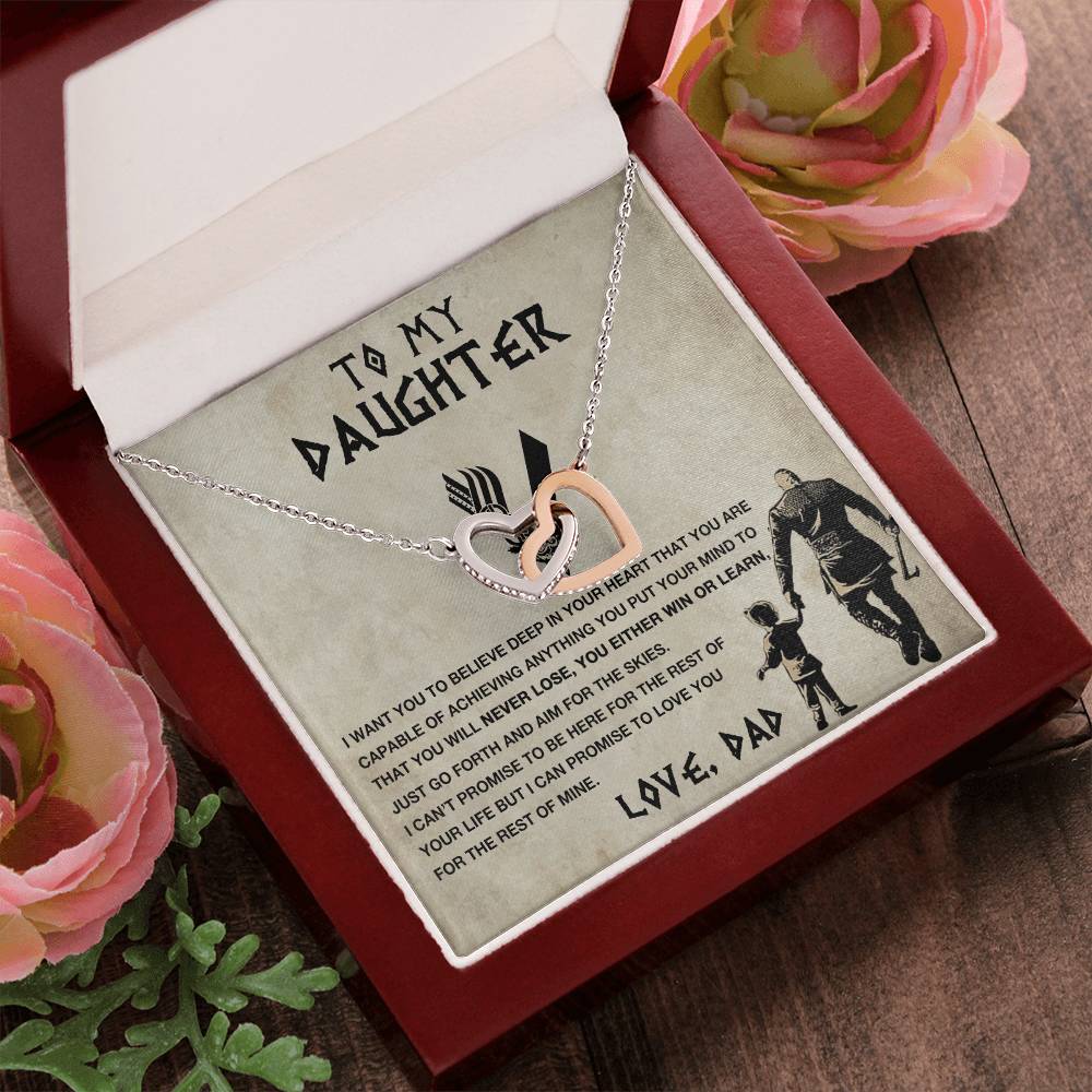 Gift For Daughter - Premium Interlocking Hearts Necklace