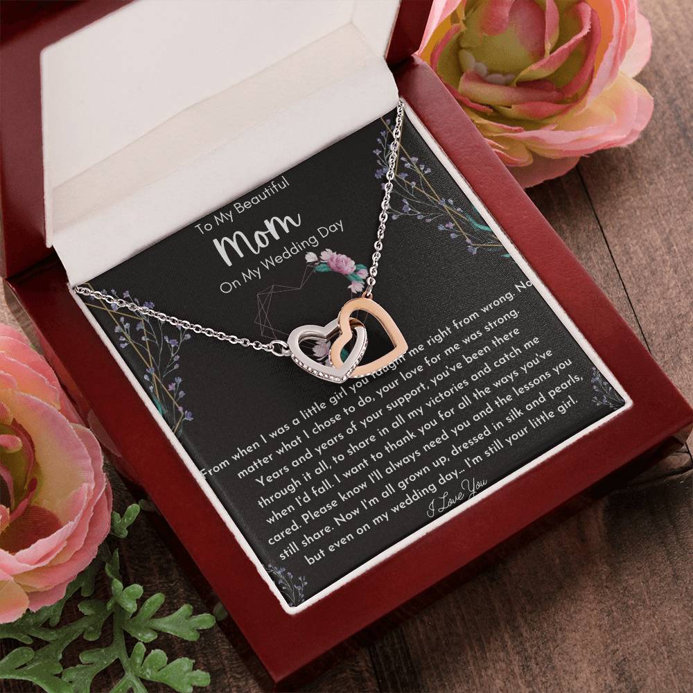 Mother Of The Bride Gift From Daughter Mother Of The Bride Necklace From Bride Eternity Necklace Mom Of Bride Gift To Mom From Bride Interlocking Hearts Necklace