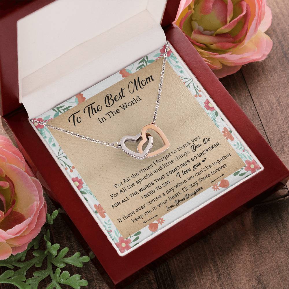 Gift For Mom - I Need To Say I Love You - Interlocking Interlocking Hearts Necklace