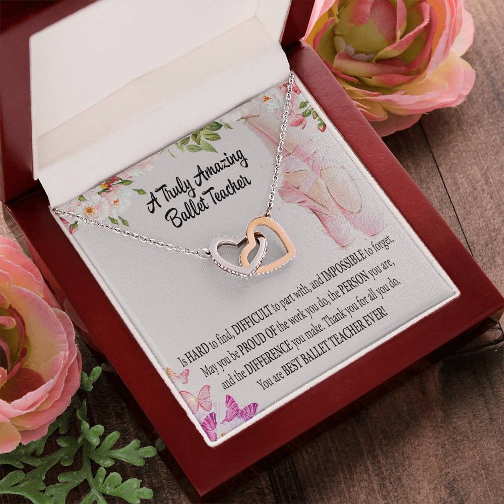 Ballet Teacher Interlocking Hearts Necklace
