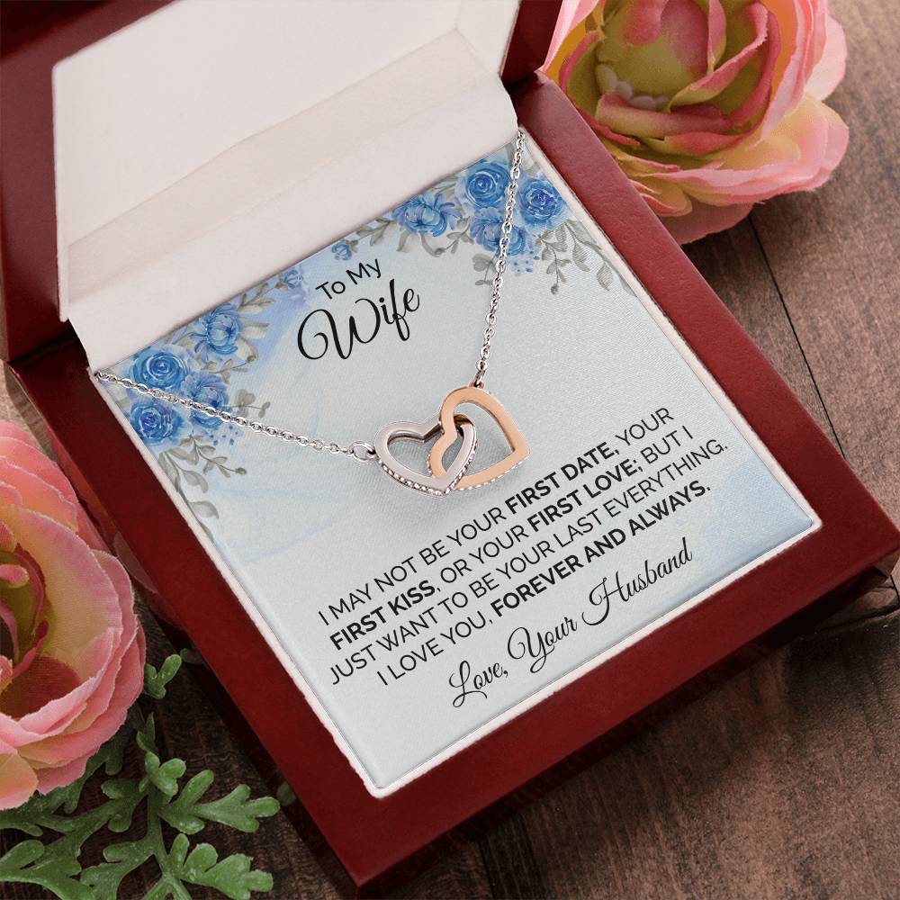 To My Wife Interlocking Hearts Necklace