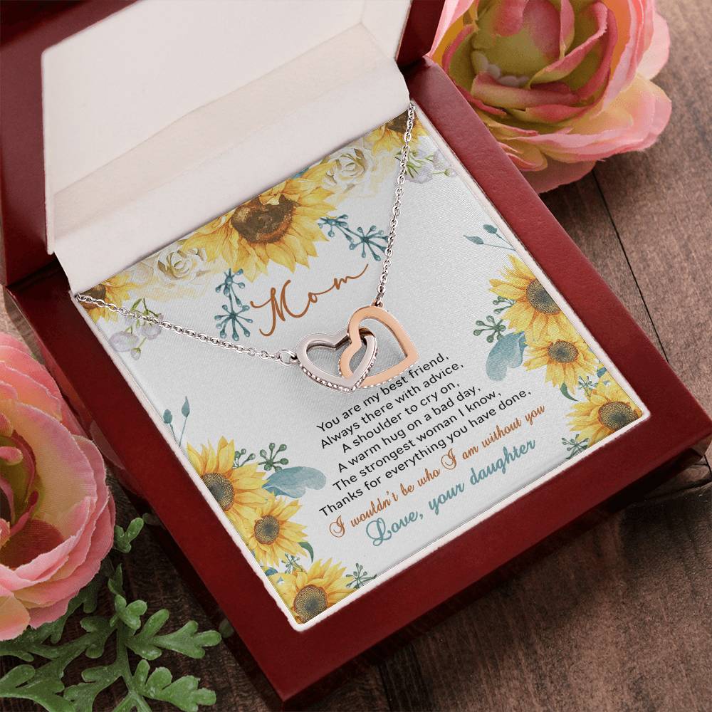 Mom You Are My Best Friend Interlocking Hearts Necklace