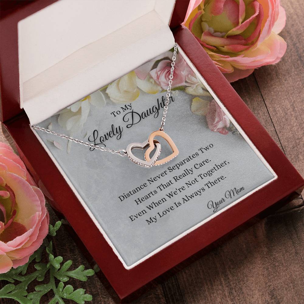 To My Lovely Daughter Interlocking Hearts Necklace