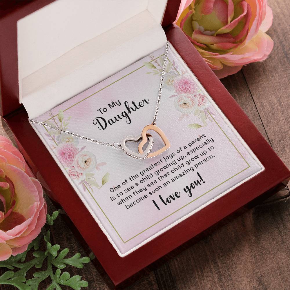 Daughter Gift From Mom Beautiful Two Hearts Interlocked Necklace For Daughter Interlocking Hearts Necklace