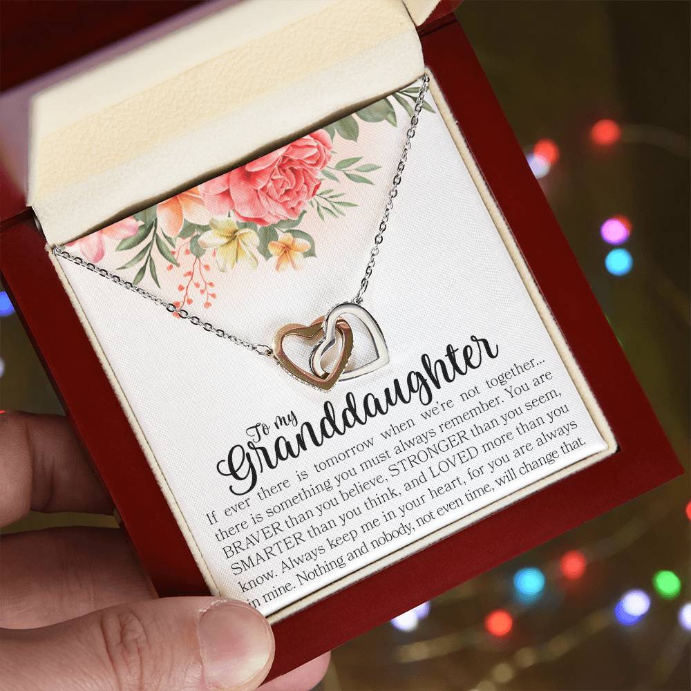 Infinity Love - To Granddaughter Interlocking Hearts Necklace