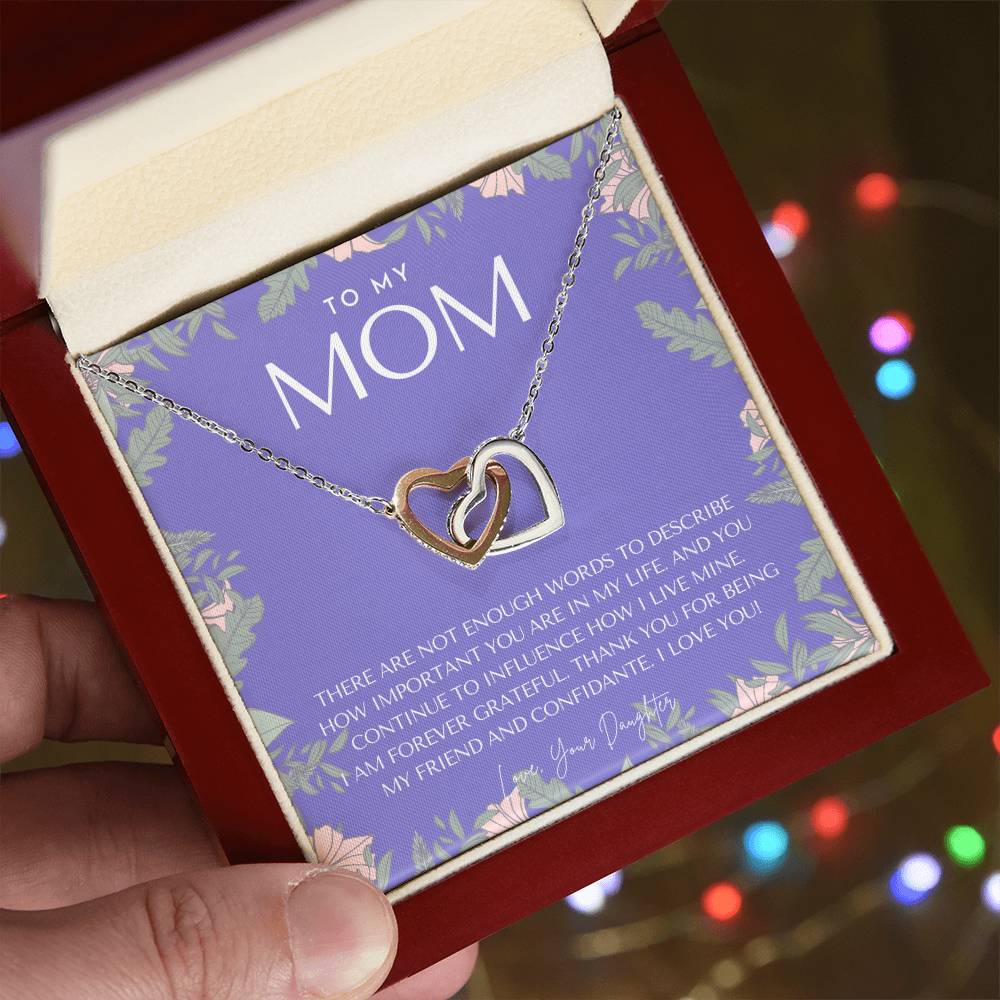 To My Mom Necklace Mom Gift Mother’S Day Gift Birthday Gift For Mom Gift From Daughter For Mom Necklace For Mom Gift For Mom Interlocking Hearts Necklace