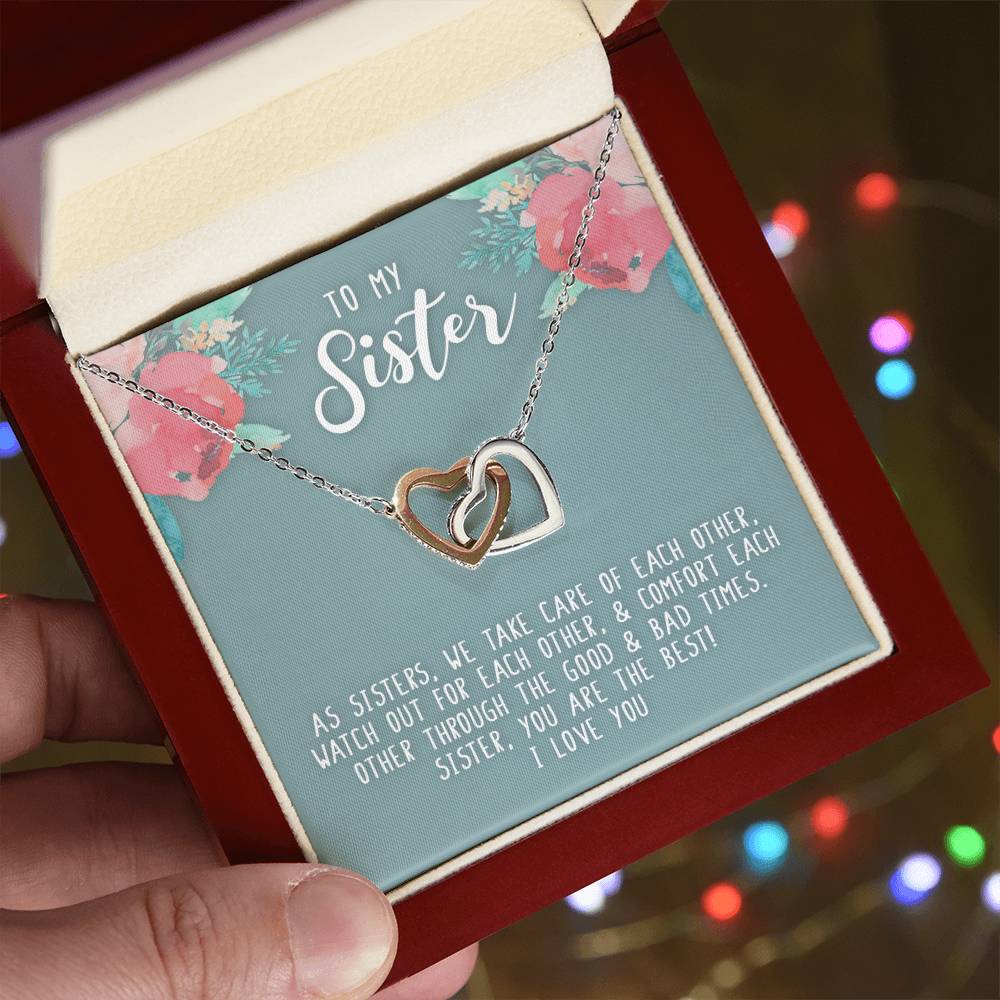 Sister We Take Care Of Each Other - Necklace Interlocking Hearts Necklace