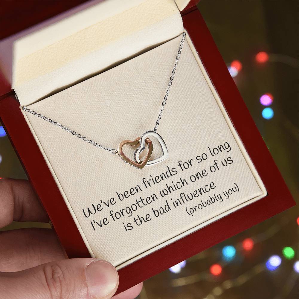 Best Friend Probably You Funny Interlocking Heart Necklace Best Friend Gift Bff Gift Interlocking Hearts Necklace