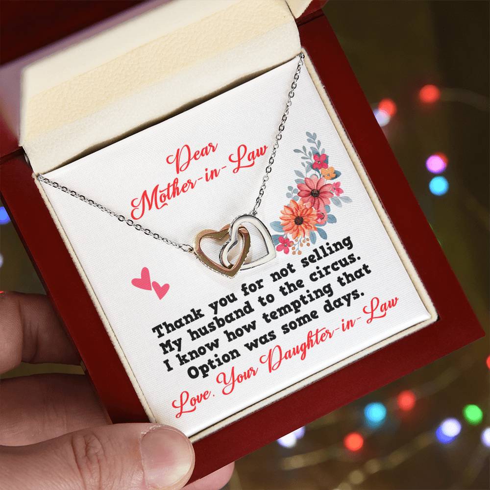 Gift For Mother In Law - Interlocking Heart Necklace Interlocking Hearts Necklace