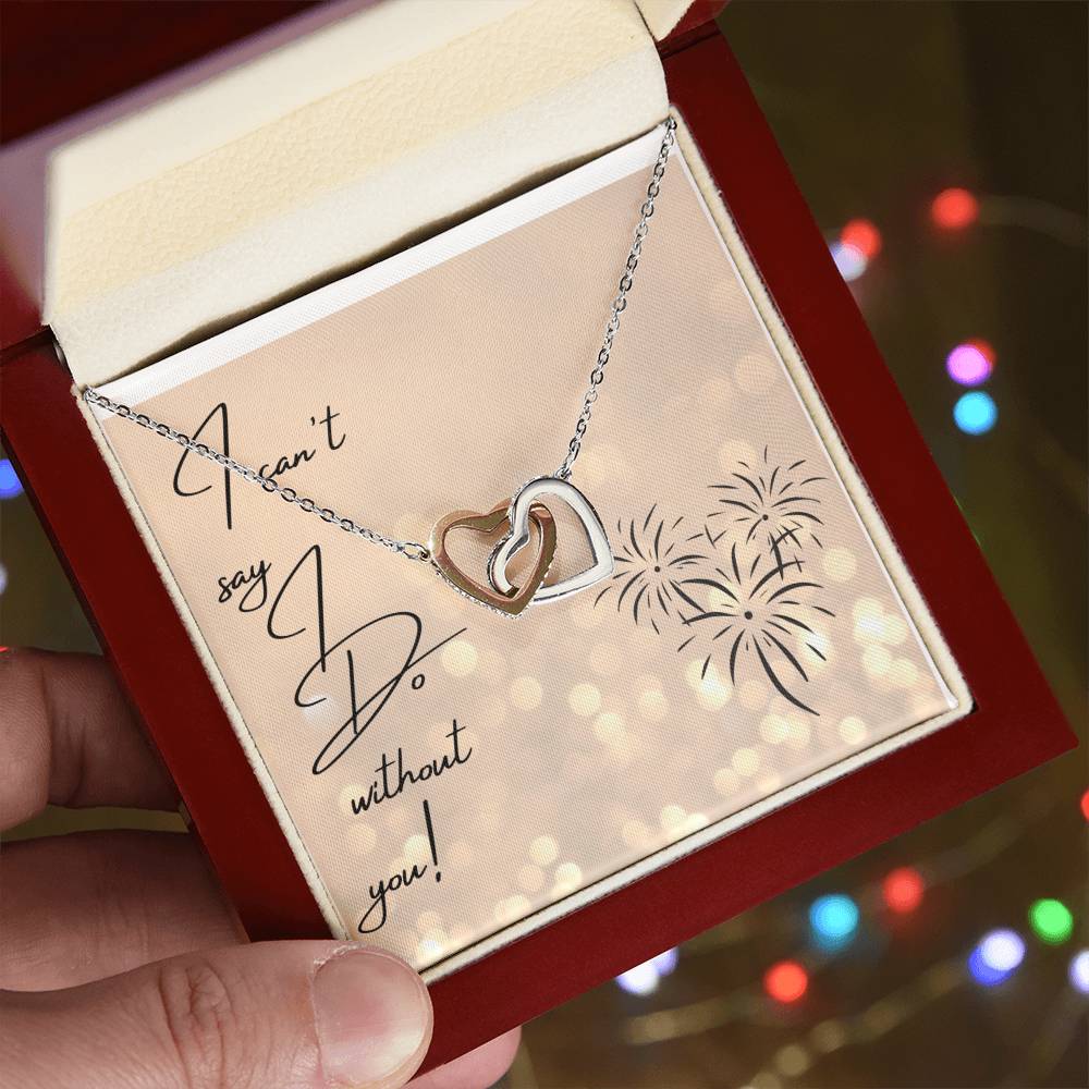 I Can'T Say I Do Without You Heart Necklace Interlocking Hearts Necklace
