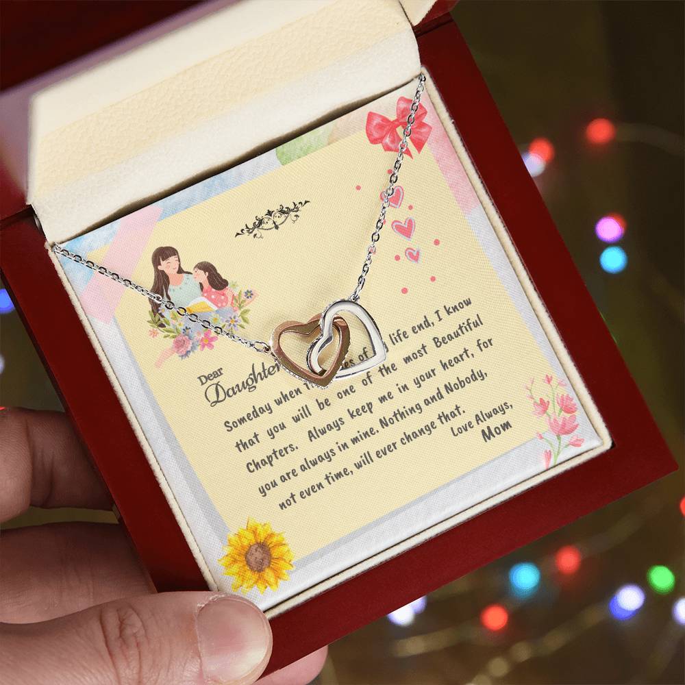 Pages Of My Life Interlocking Love Heart Necklace - Mother Daughter Necklace Interlocking Hearts Necklace