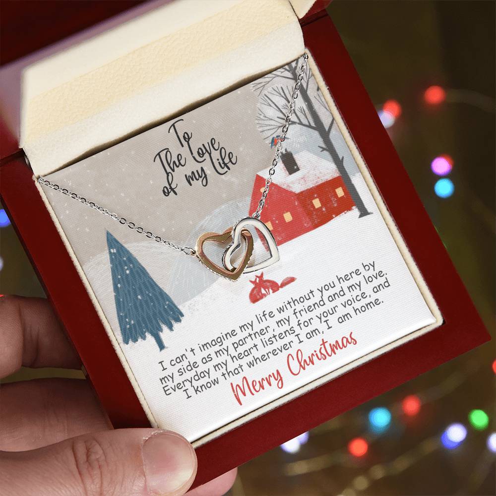 Merry Christmas To The Love Of My Life Intertwined Hearts Interlocking Hearts Necklace