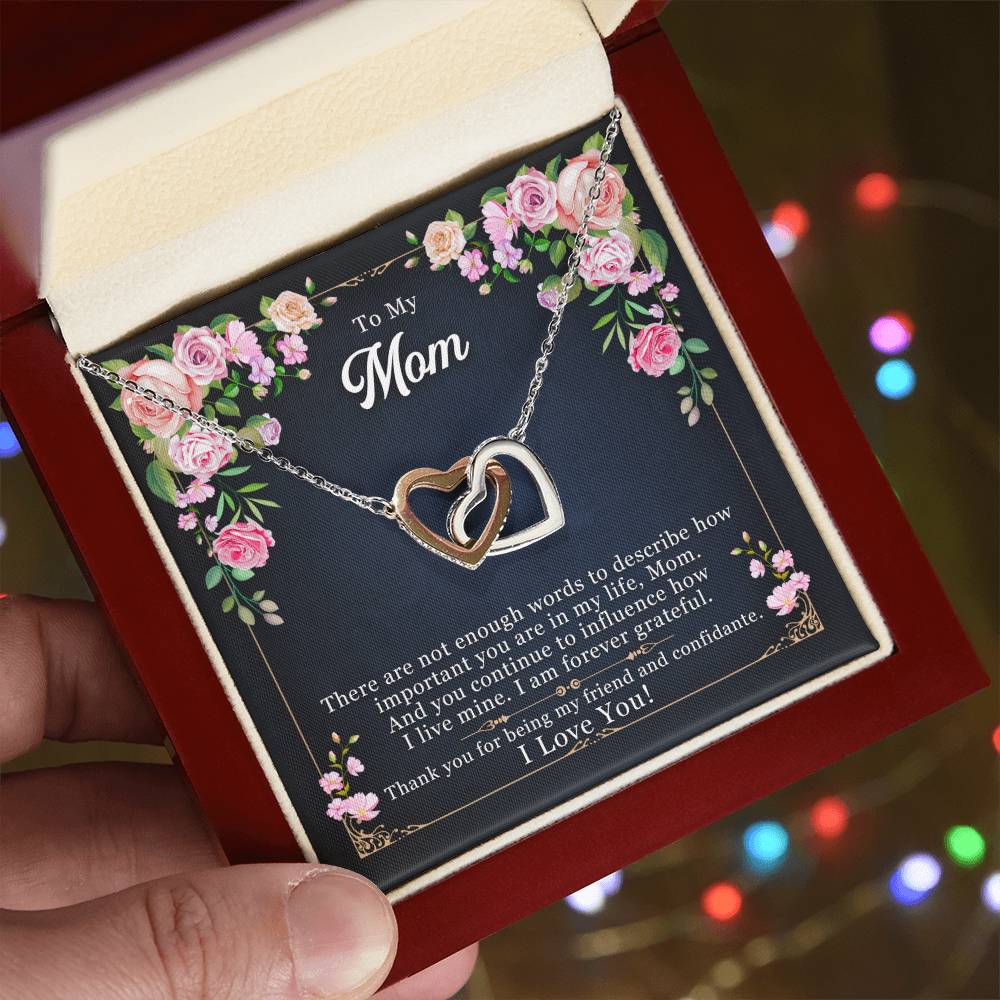 To My Mom - Interlocking Heart Necklace Interlocking Hearts Necklace