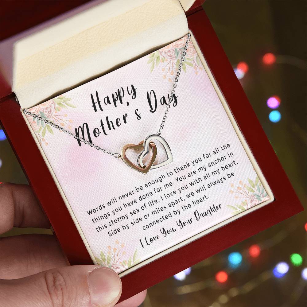 'Connected By The Heart' Necklace - Amazing Mother'S Day Gift Idea From Daughter Interlocking Hearts Necklace
