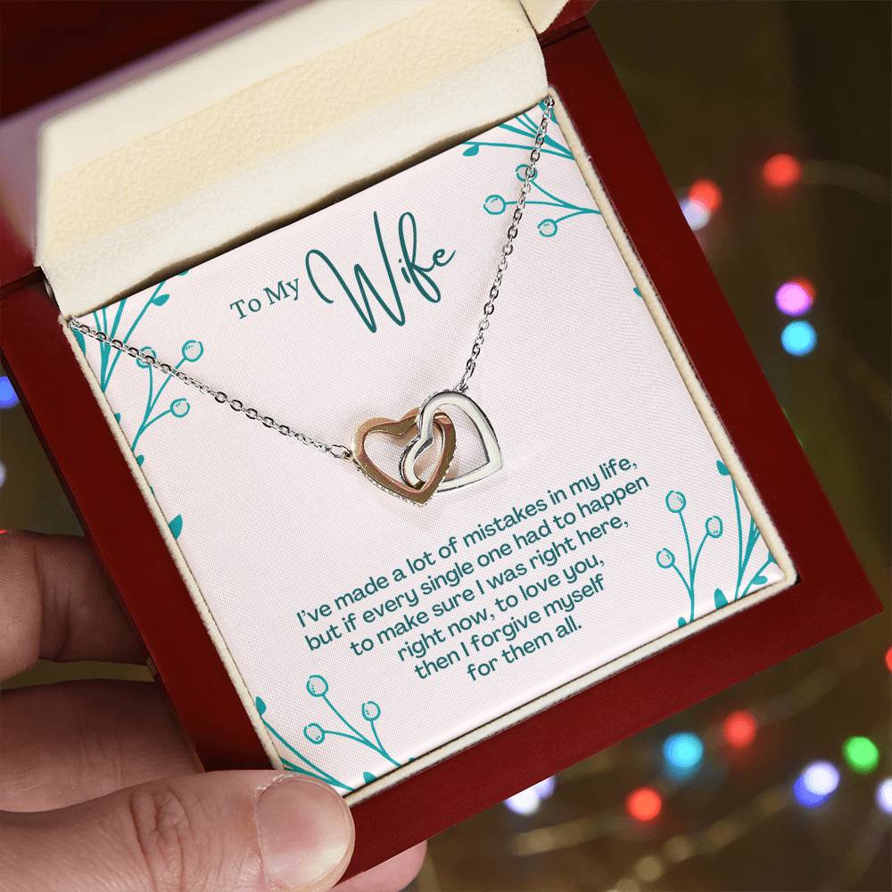 To My Wife - To Love You Then I Forgive Myself For Them All - Interlocking Heart Necklace Interlocking Hearts Necklace