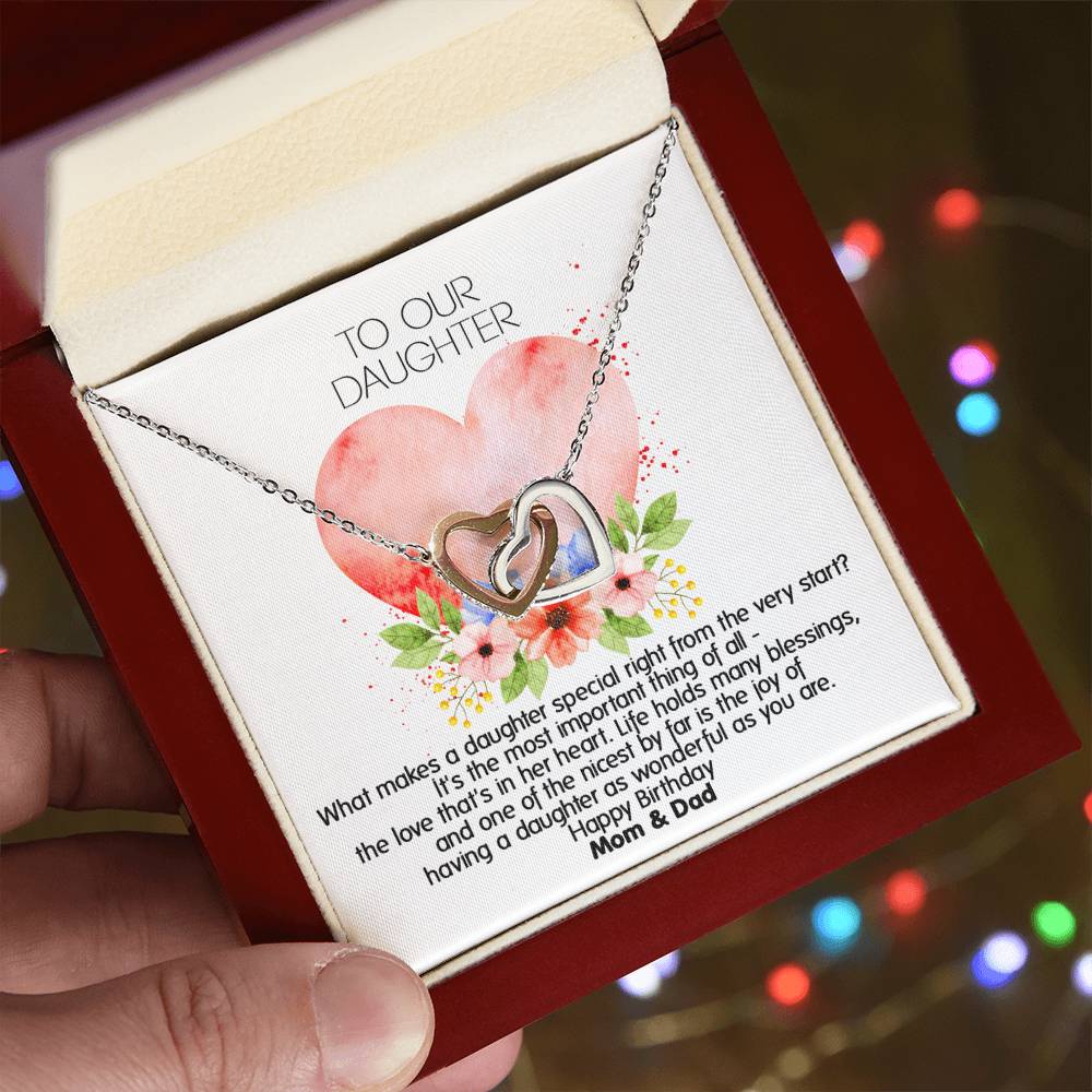 Unique Gift For Your Daughter'S Birthday - Interlocked Heart Necklace Interlocking Hearts Necklace
