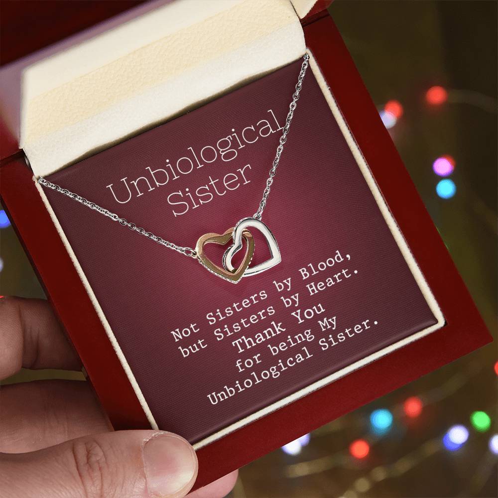 Unbiological Sister - United Heart Necklace Interlocking Hearts Necklace