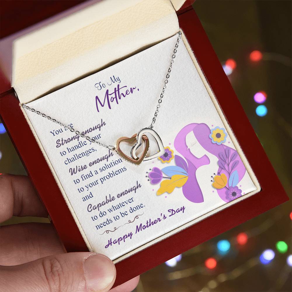 To My Mom Interlocking Hearts Necklace
