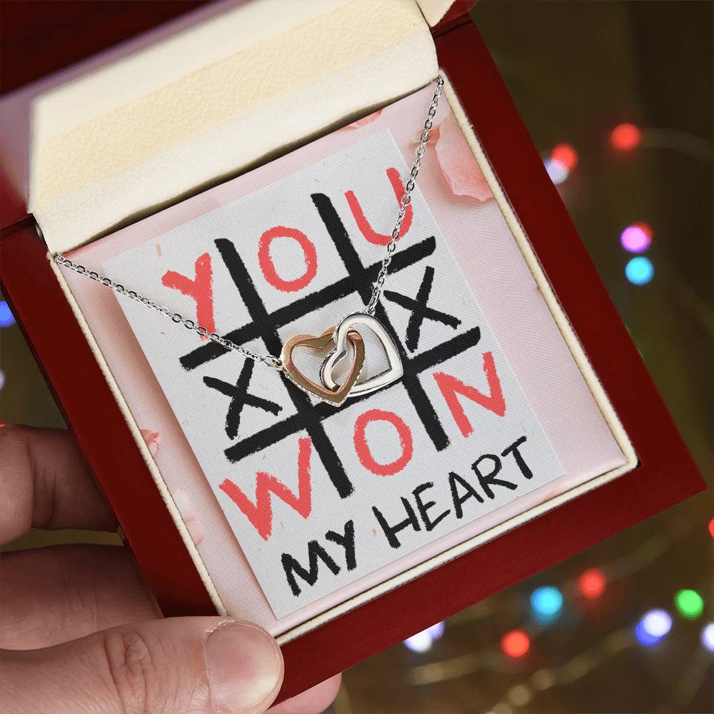 Xoxo Won My Heart Interlocking Hearts Necklace