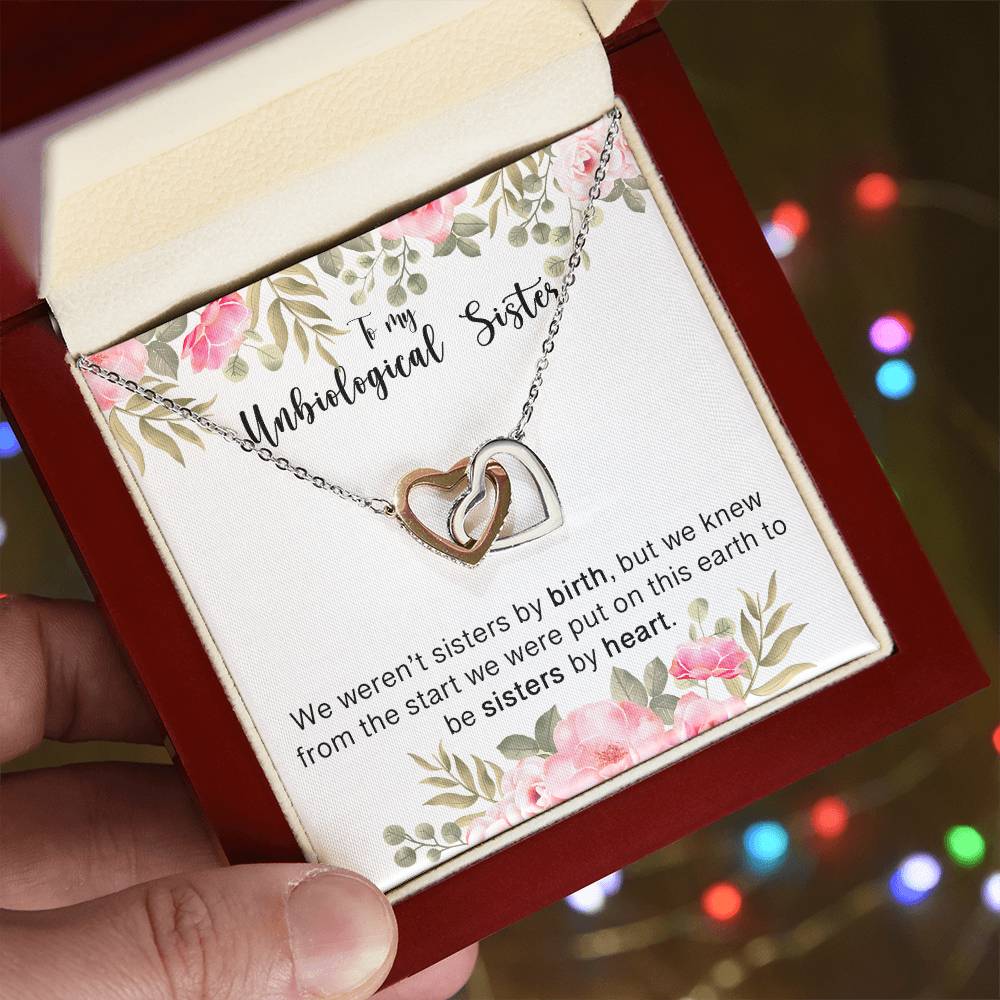 We Are Sisters By Heart Interlocking Hearts Necklace