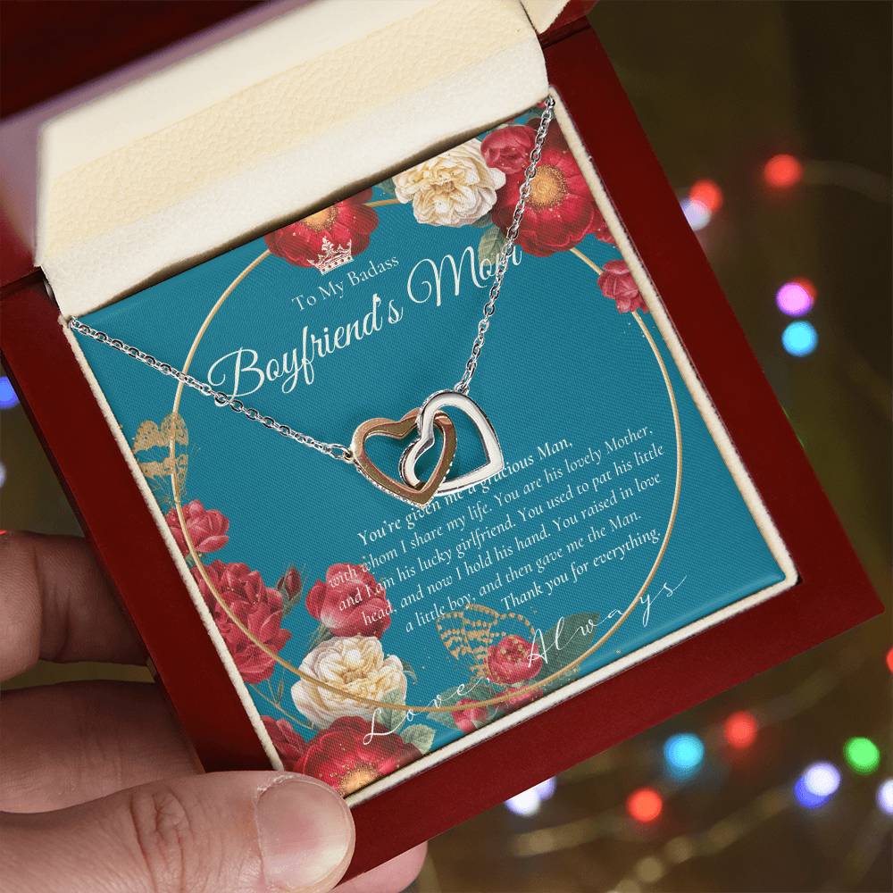 Gift For Boyfriend'S Mom Boyfriend'S Mom Necklace To My Boyfriend’S Mom Gift Mother’S Day Gift For Boyfriend'S Mom Interlocking Hearts Necklace