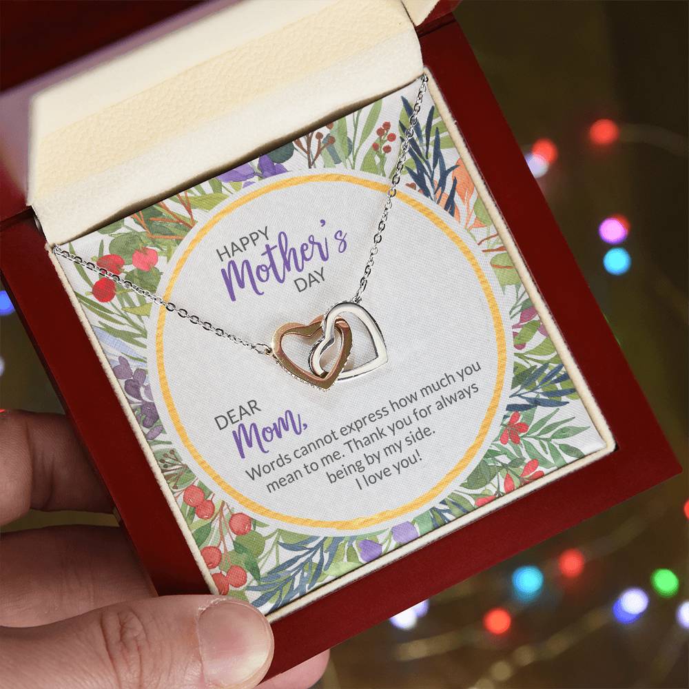 40 Mother'S Day Collection Interlocking Hearts Necklace - Floral Celebration !
